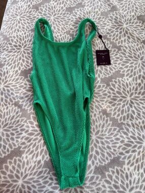 Skatie Emerald Green Crinkle One-Piece Swimsuit